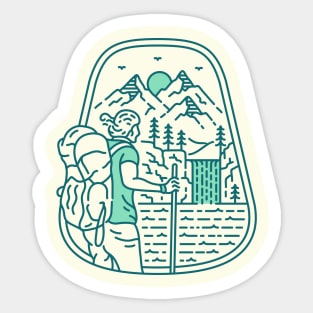 Nature Adventure Backpacker 3 Sticker